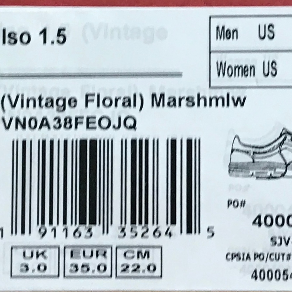 Vans Iso 1.5 Vintage Floral Marshmallow Shoes - Picture 8 of 8